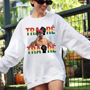 Burkina Faso Ibrahim Traoré Thomas Sankara Sweatshirt, Captain Traore Tribute Sweater, Patriotism Feeling Sweat, Burkina Faso Flag Tee