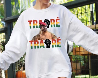 Burkina Faso Ibrahim Traoré Thomas Sankara Sweatshirt, Captain Traore Tribute Sweater, Patriotism Feeling Sweat, Burkina Faso Flag Tee