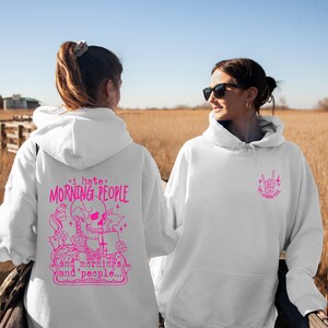I Hate Morning People Hoodie, Funny Skeleton Hoodie, Funny Sarcastic Hoodie, Coffee Lover Hoodie, Skull Hoodie, Adult Humor Hoodie image 2