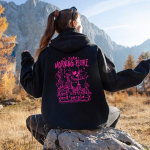 I Hate Morning People Hoodie, Funny Skeleton Hoodie, Funny Sarcastic Hoodie, Coffee Lover Hoodie, Skull Hoodie, Adult Humor Hoodie image 3