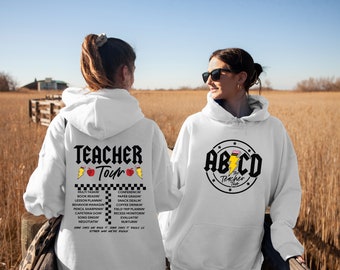 ABCD The Teacher Tour Hoodie, Teacher World Tour Hoodie, Back To School Hoodie, Rock and Roll Teacher Hoodie, Teacher Gift