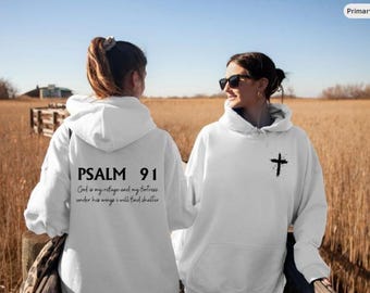 Psalm 91 Hoodie, Bible Verse Hoodie, Religious Hoodie, Trendy Christian Hoodie, Jesus Love Hoodie, Faith Hoodie, Christian Gifts for Mom