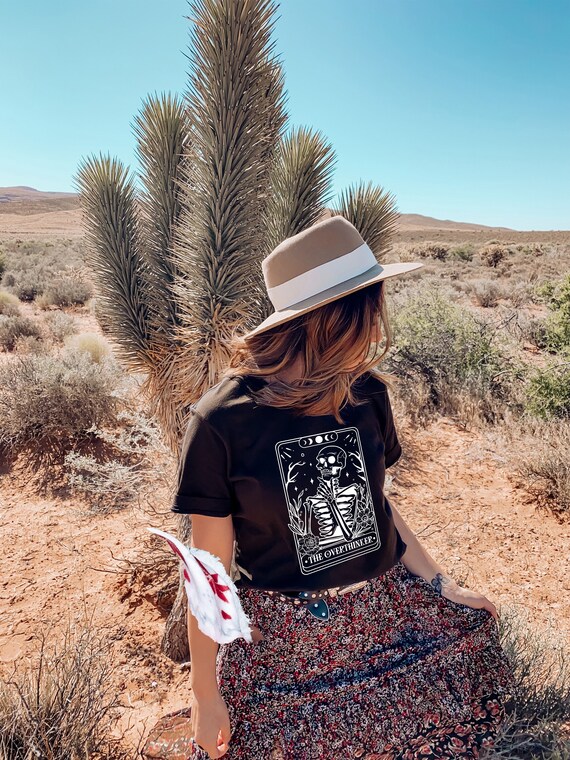 The Overthinker Tarot T-Shirt, Overthinker T Shirt, Tarot Card Lover Shirt, Thinking Skull Tarot Card Shirt, Funny Skeleton Tarot Card Shirt