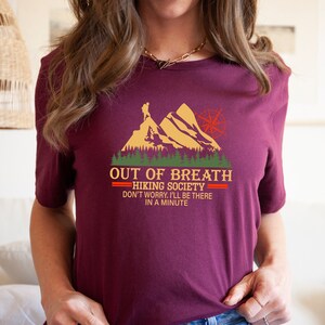 Out of Breath Hiking Society T-Shirt, Retro Hiking T Shirt, Hiking Gift, Camping Shirt, Outdoor Adventure Shirt, Hiking Lovers Shirt