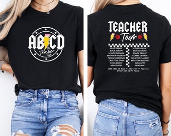 ABCD The Teacher Tour T-Shirt, Teacher World Tour T-Shirt, Back To School Shirt, Rock and Roll Teacher Shirt, First Day Of School Shirt