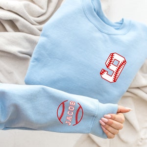 Custom Name Baseball Sweatshirt, Personalized Baseball Mom Sweatshirt, Baseball Name Sweatshirt, Baseball Lover Sweatshirt, Sport Mom Sweats