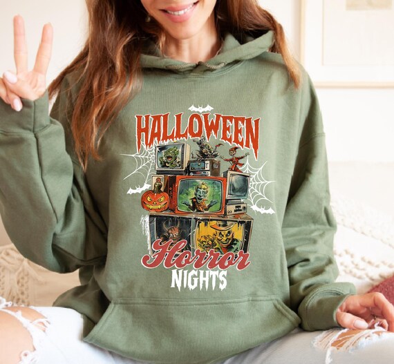 Halloween Horror Nights Hoodie Halloween Hoodie Halloween Horror Movie Hoodie Halloween Party Hoodie Halloween Scary Gift Horror Hoodie Etsy