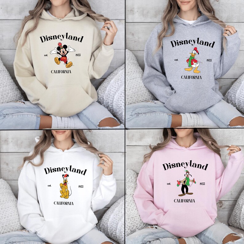 Custom Disneyland California Hoodie, Disneyland Est. 1955 Tee, Custom Disneyworld Hoodie, Mickey and Friends Hoodie, Disneyland Christmas Tee