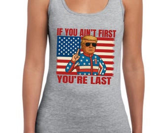 Trump Race Make Racing Great Again Comfort Tank Top, Trump Republican Tank Top, Funny Trump Tee, Great America Funny Tank Top, Political Tee
