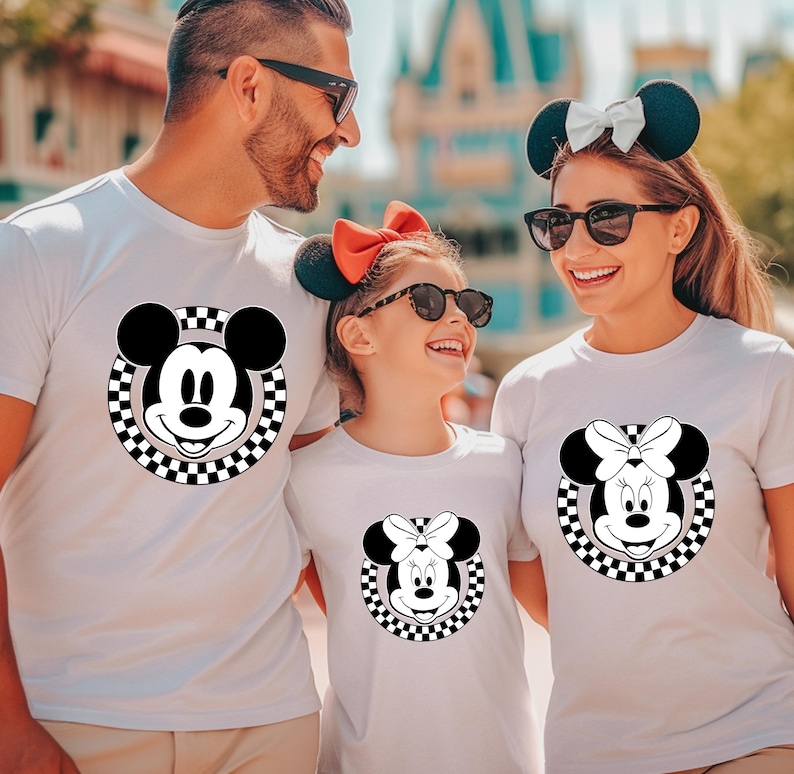 Retro Mickey Minnie T-Shirt, Retro Disney Trip Shirt, Checkered Mickey Shirt, Disney Family Vacation Tees, Disneyworld Tee, Minnie Mouse Tee