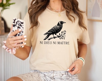 Ni Dieu Ni Maître Anti-Authoritarian T-Shirt, Anti Trump Shirt, Leftist Protest Shirt, Anarchist Shirt, No God No Master T-Shirt