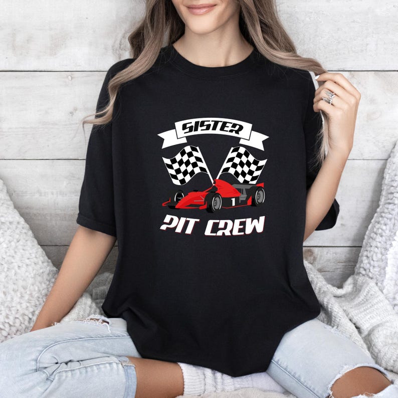 Custom Pit Crew Birthday T-Shirt, Racing Family Matching Shirt, One Fast Birthday TShirts, Car Race Birthday Tees, Birthday Party Gift bild 4
