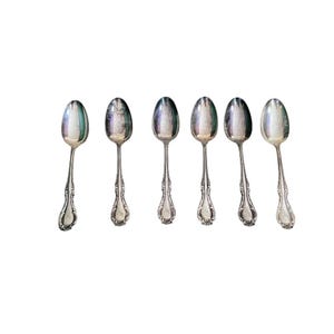 Cucharas de té antiguas de 1835, modelo JOAN de R. Wallace, bañadas en plata con el monograma N.