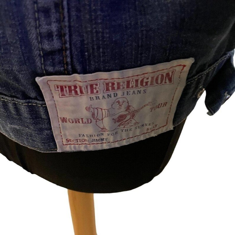 True Religion Brand Jeans World Tour Jimmy Denim Jean Jacket Size XL Vintage image 7