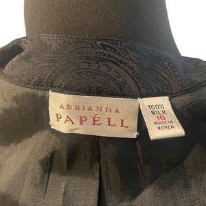 Vintage Adrianna Papell Women's Silk Quilted Plaid Horn Baroque Jacket, Size 10 image 10