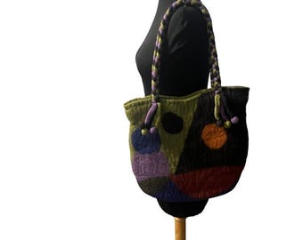 Vintage Rising Tide handväska i 100 % ull