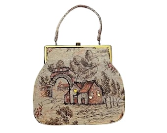 Vintage Country Cottage Handbag with Snap Closure
