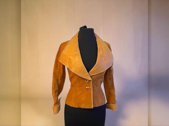 Vintage Handcrafted Custom Made Char Of Mexico Women's Leather Suede Jacket XS