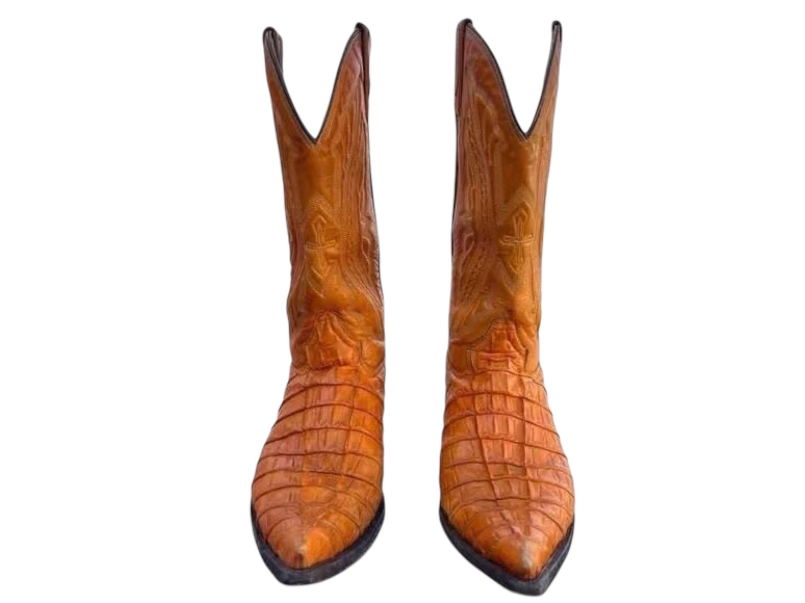 Rudel Cowboy Boots 8 1/2 Brown Leather with Embroidery FLAW ~ 260302-WH 1015 Rudel Western Boots - Etsy main image 4