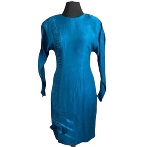 joanie blue dress Joanie Sky Blue Floral Long Sleeve Chiffon Pleated Knee Length Dress
