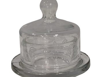 Mini plato de cristal con tapa tipo cúpula de PRINCESS HOUSE, estilo vintage. Transparente.
