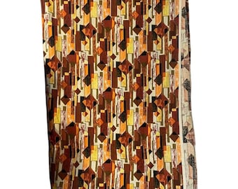 Tela vintage de los años 50 con estampado serigráfico moderno de mediados de siglo. 194" de largo / 90" de ancho.