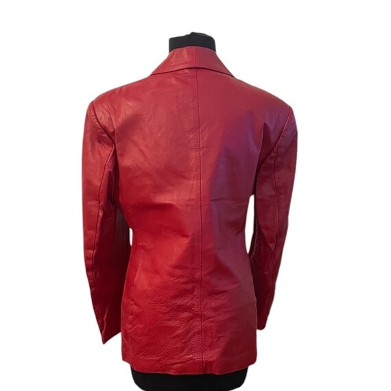 Lee's Custom Tailor Women's Leather Jacket Red, Size Small View 5