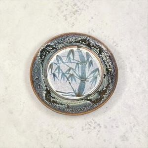 Vintage Midcentury Studio Keramik Platte mit Kiefer Baum Design, Wanddekoration