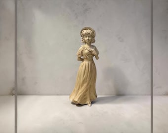 Vintage Holland Mold Ceramic Girls Statue Marked 1976