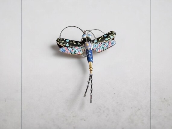 Captivating Signed Dragonfly Brooch By Jewelry 10
