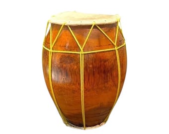 Handmade Nepal Double Acoustic 2- Headed Goatskin Madal Drum
