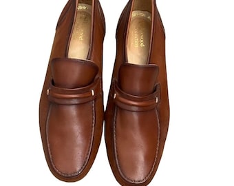 Zapatos de vestir vintage Oakwood para hombre, de cuero marrón, con punta cerrada, talla 7.
