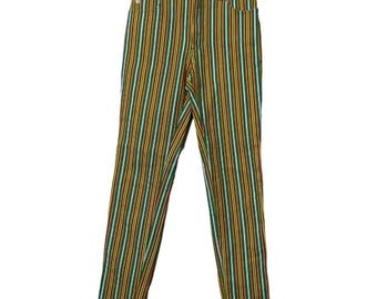 Vintage 90s Dakota Blue High Rise Colorful Stripe Mom Jeans Size 11/12