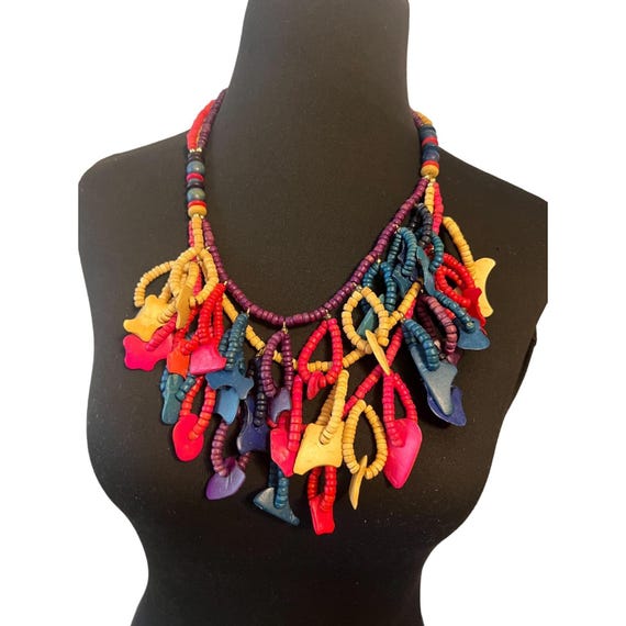 Handcrafted Colorful wooden Necklace,