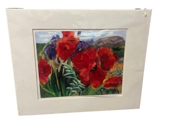 Janice Dibattista Allen Lasertryck Vallmo vid havet, 16X20