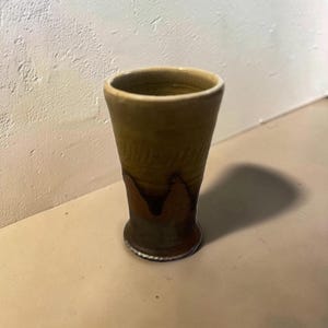 Taza de cerveza Mingei Mashiko de esmalte de cerámica japonesa vintage