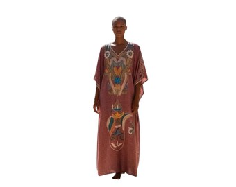 Vintage Handmade Embroidered Middle Eastern Kaftan- See measurements for Size