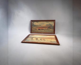 Placa de latón vintage de Eric Sloan a bordo "Nostalgic Summer Autumn" (Verano y otoño nostálgicos)