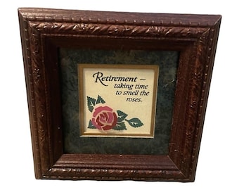 Ruhestand gerahmt und mit Passepartout 4" x 4" kleines Bild