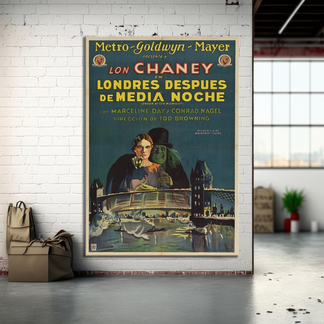 London After Midnight Poster Film Canvas Print, London After Midnight on Canvas, Retro Movie