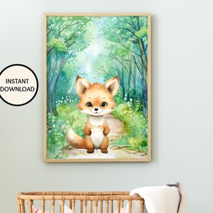 Waldfuchs Druck, Druck für Baby oder Kinderzimmer, Fuchs Druck, Geschenk für Baby, Fuchs Poster