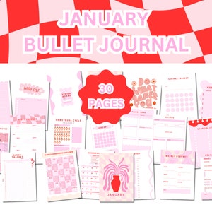 Bullet Journal • Januar Planer • Planer • druckbar • pdf • bunt • Organisation
