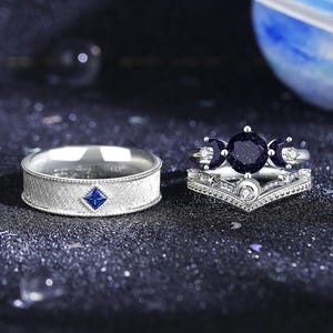 Sterling Silver Couple Rings | Personalized Matching Bands for Him/Her | Anniversary, Valentine’s, Birthday Gift | Engravable Promise Rings.