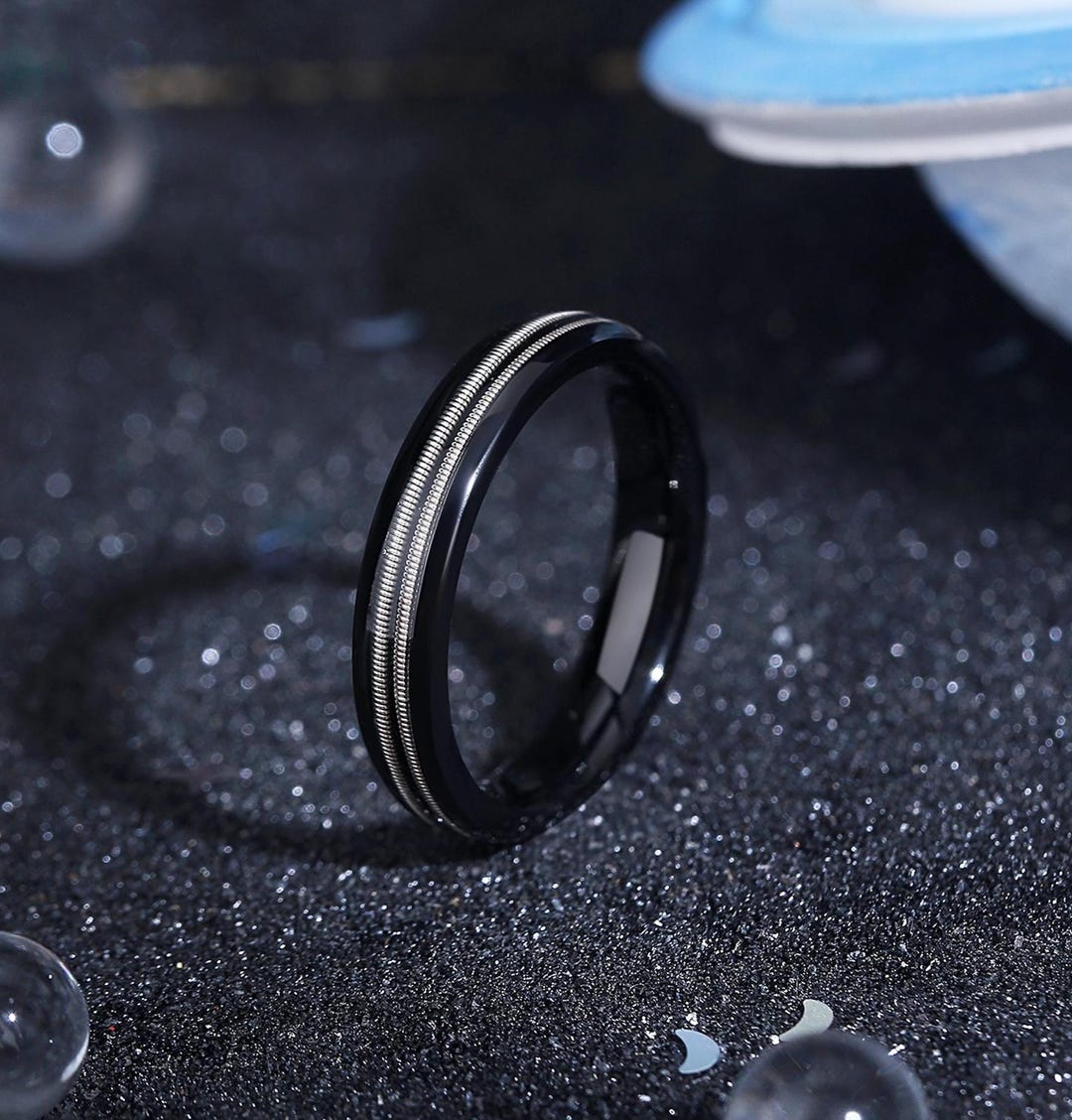 Metal Ring String Instrument Guitar String Ring, Black Stainless Steel Musician Band, 4mm Wide - Etsy