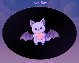 Animated Purple Bat Stream Decoration: Twitch, YouTube Overlay (WEBM File)
