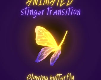 Butterfly Stinger Transition: Glowing Gold & Blue Webm for Streaming (Digital Download)