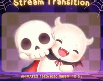 Animated Vampire Ghost & Skull | Halloween Stream Transition |  OBS Transition | WEBM