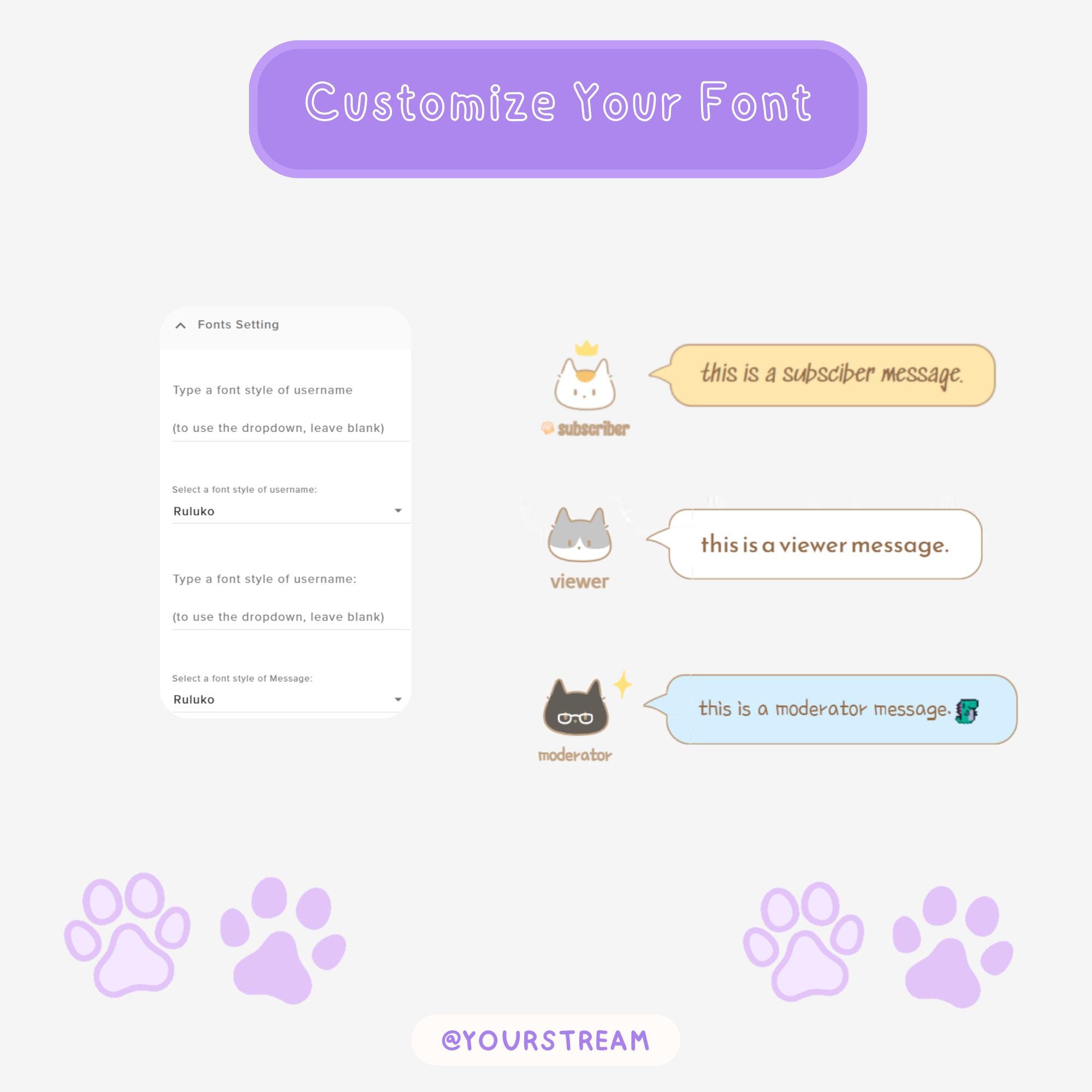 Cute Cat Stream Chat Widget L Twitch Chat Widget L Chatbox for Streamer ...