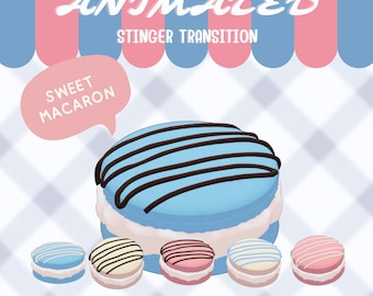 Macaron Animated Stinger Transition: Pastel Cafe Twitch Asset (Digital Download)