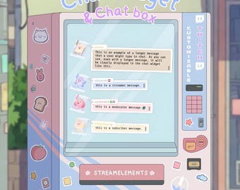 Animated Candy Bag Twitch Chat Widget | Cafe Theme  | Vending Machine Chatbox Overlay | StreamElements | Custom Color | Vtuber Asset